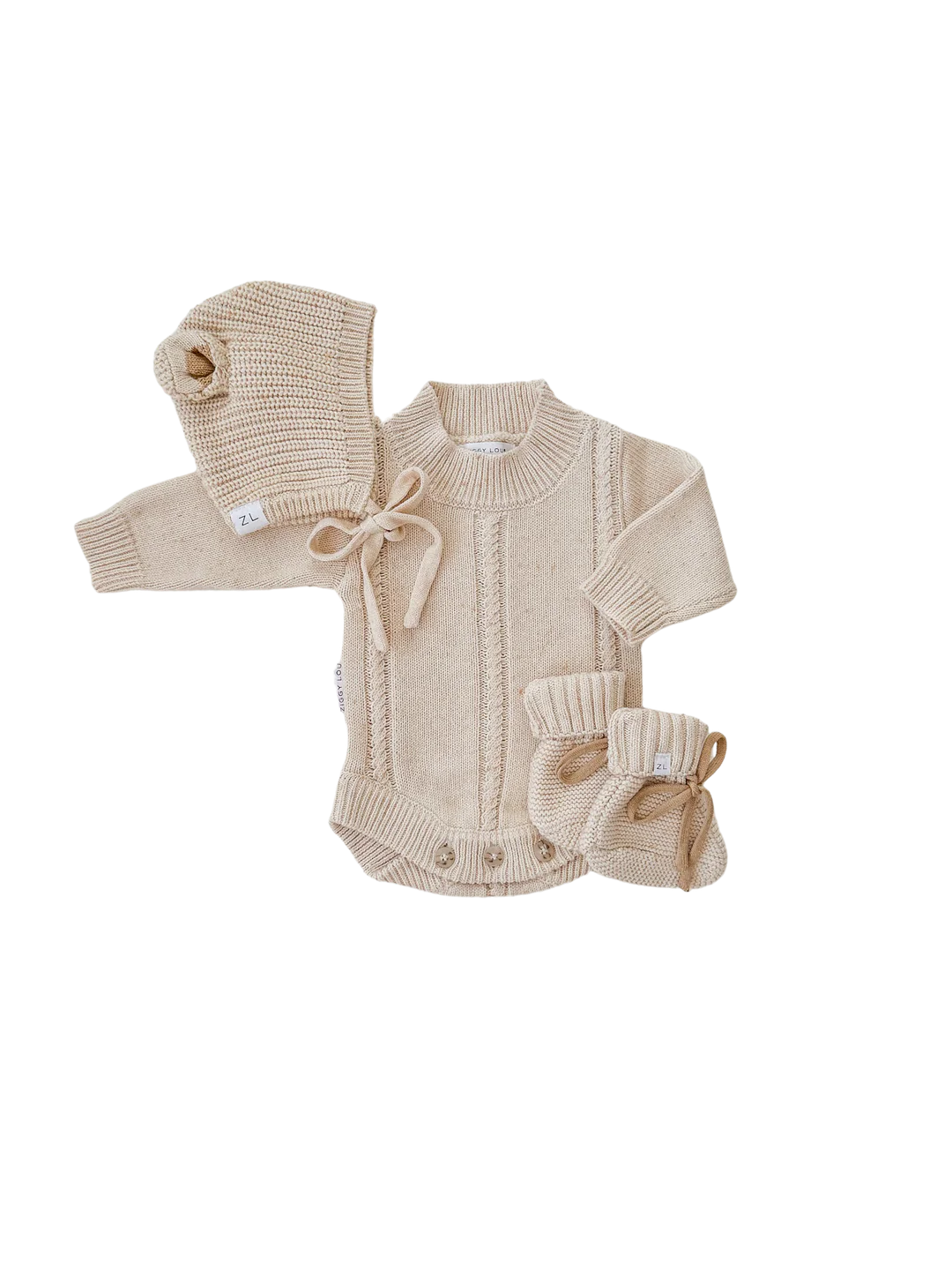 KNIT BONNET BEAR | Biscotti Fleck