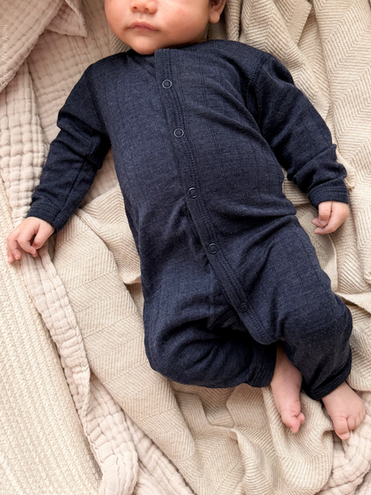 Joha Strampler Merinowolle Seide | Navy