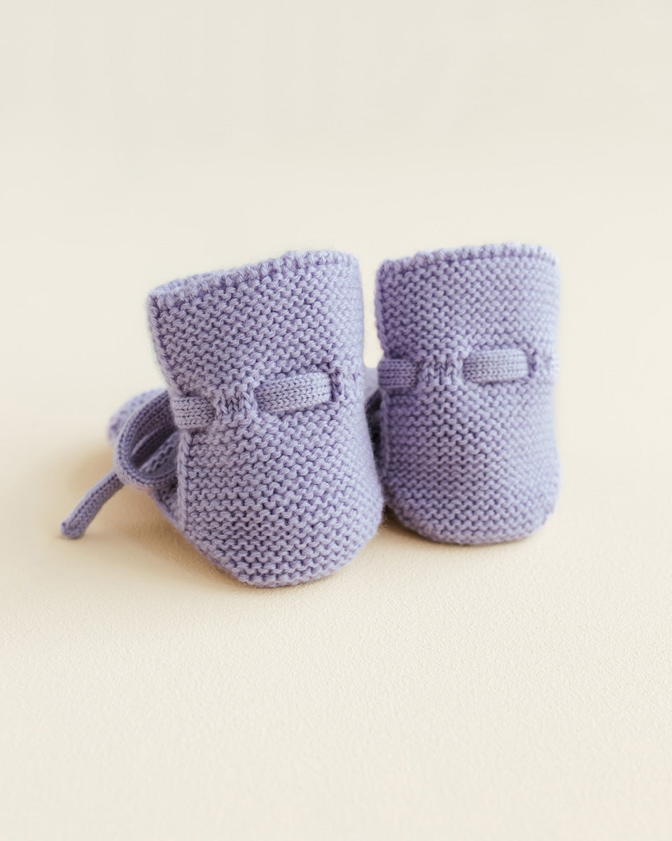 Hvid Strickschuhe Merinowolle ‚Booties‘ | Lilac
