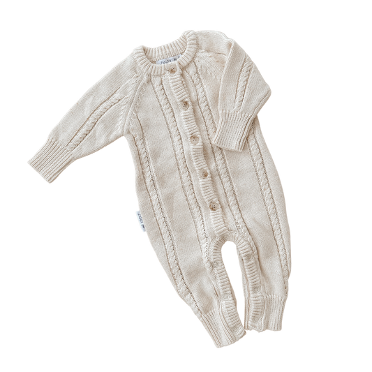 Classic Knit Romper | Biscotti Fleck