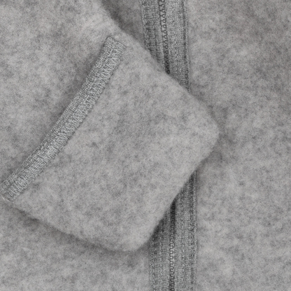 Huttelihut Fleece-Overall Merinowolle mit Öhrchen | Grey Melange