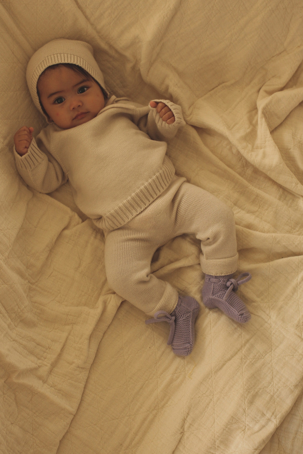 Hvid Strickschuhe Merinowolle ‚Booties‘ | Lilac