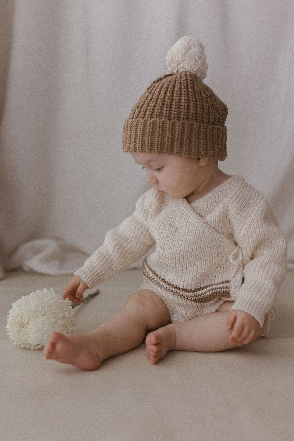 Knit Kimono Romper | Textured Stripe