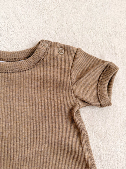 Sommer Romper Bio-Baumwolle kbA | Dunkelbeige