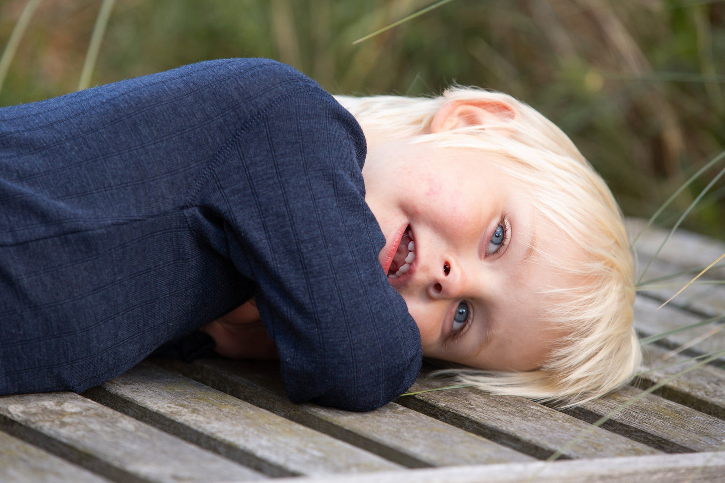 Merinowolle Seide Strampler | Navy