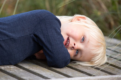 Merinowolle Seide Strampler | Navy