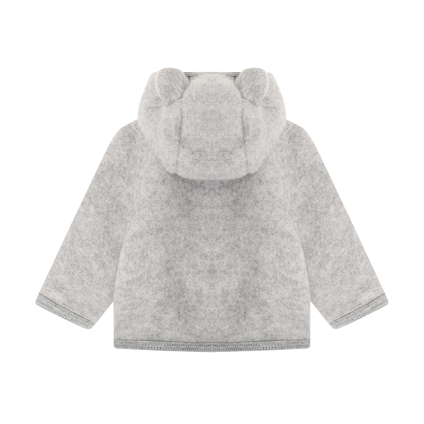 Huttelihut Fleecejacke Merinowolle mit Öhrchen | Grey Melange