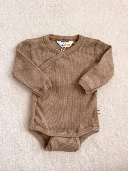 Wickel-Bodysuit Bio-Baumwolle kbA | Dunkelbeige