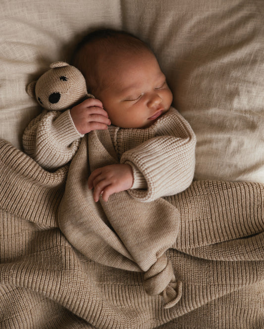 Schmusetuch 'Teddy Tokki Sand' Merinowool
