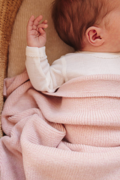 Merinowool Knit Blanket „Felix Powder“