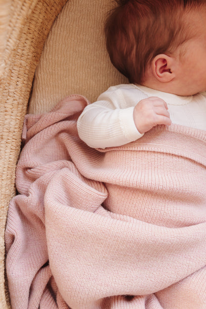 Merinowool Knit Blanket „Felix Powder“