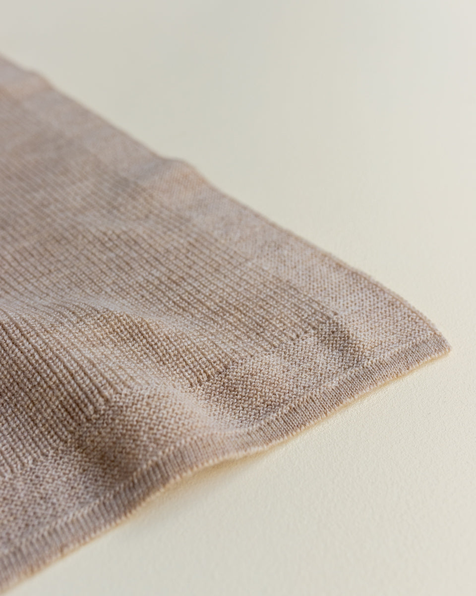 Merino Wool Knit Blanket 'Felix Sand'