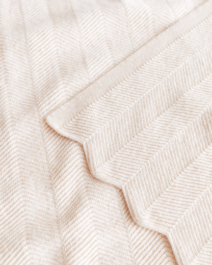 Hvid Strickdecke Merinowolle ‚Freddie‘ | Cream