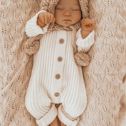 Ribbed Knit Romper | Milk