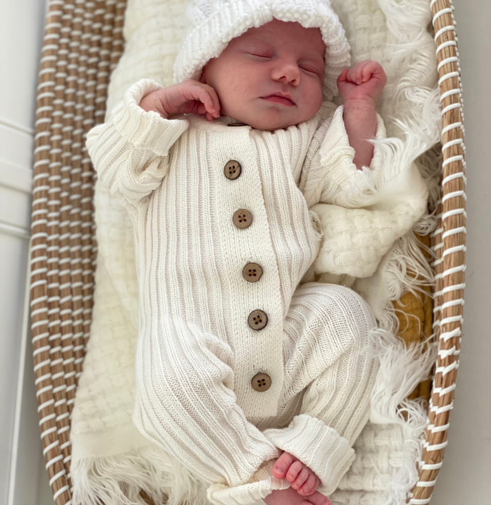 Ribbed Knit Romper | Milk