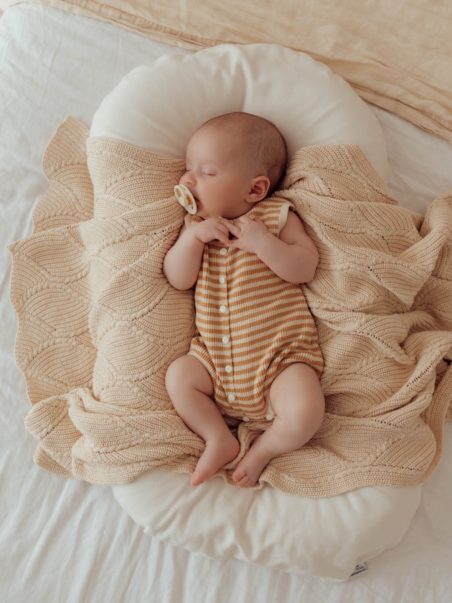Bubble Knit Romper | Golden Stripes