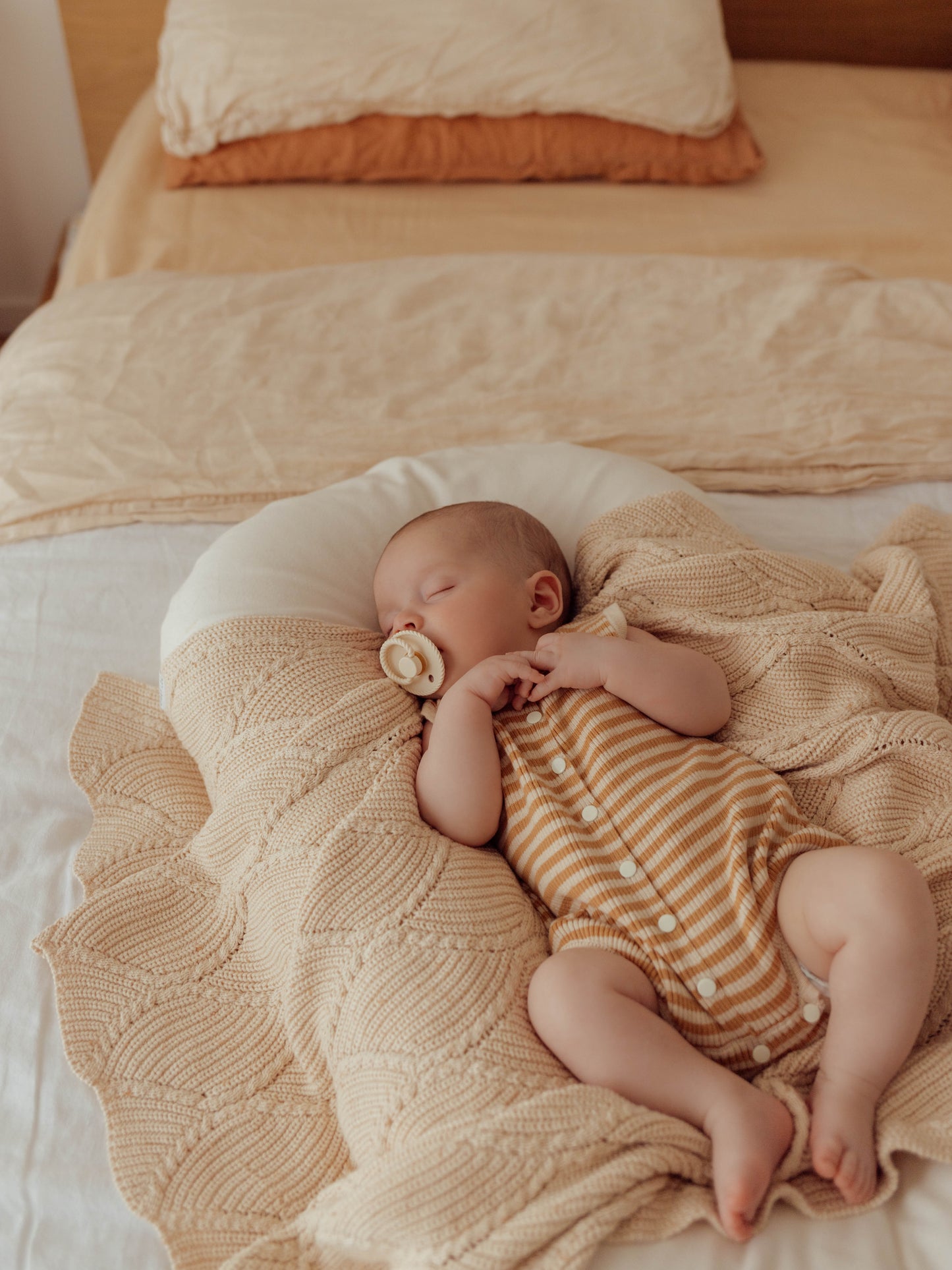 Bubble Knit Romper | Golden Stripes