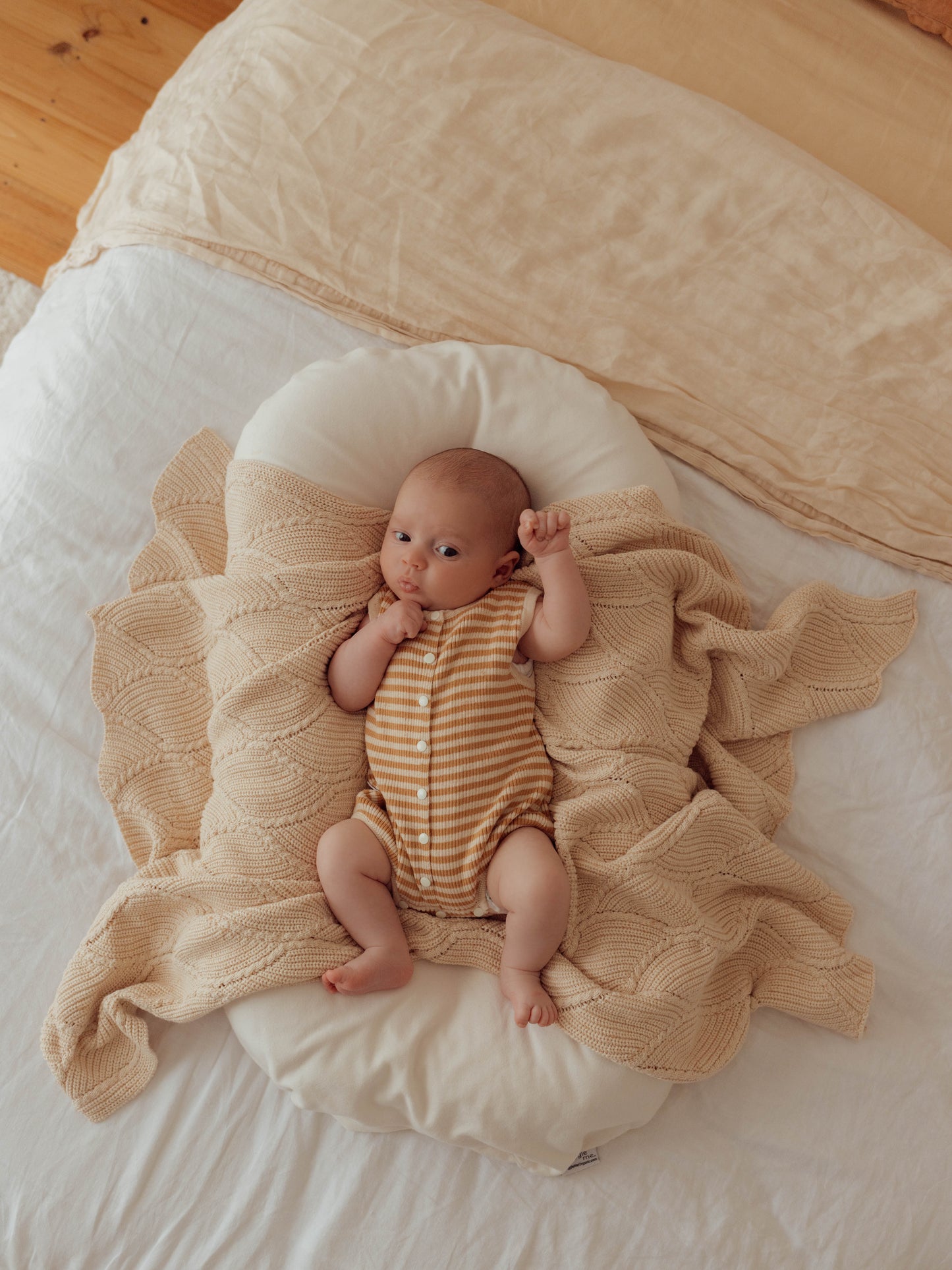 Bubble Knit Romper | Golden Stripes