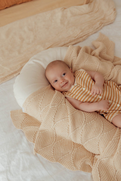 Bubble Knit Romper | Golden Stripes