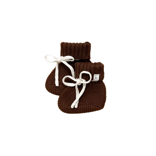 KNIT BOOTIES | Strickschuhe 'Chocolate'
