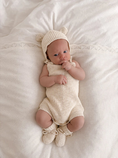 KNIT ROMPER | HONEY