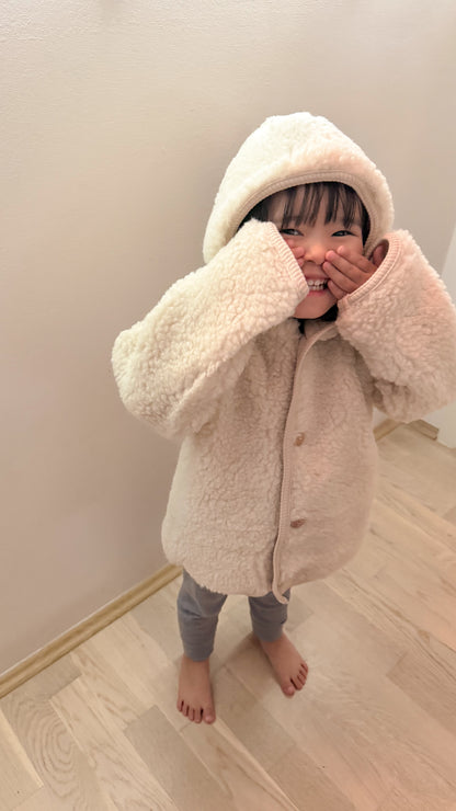 Huttelihut Jacke Pixie Merinowolle | Teddy Cement