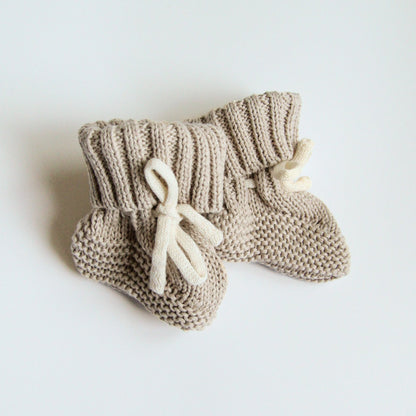 Knitted Booties | Oat~Natural White