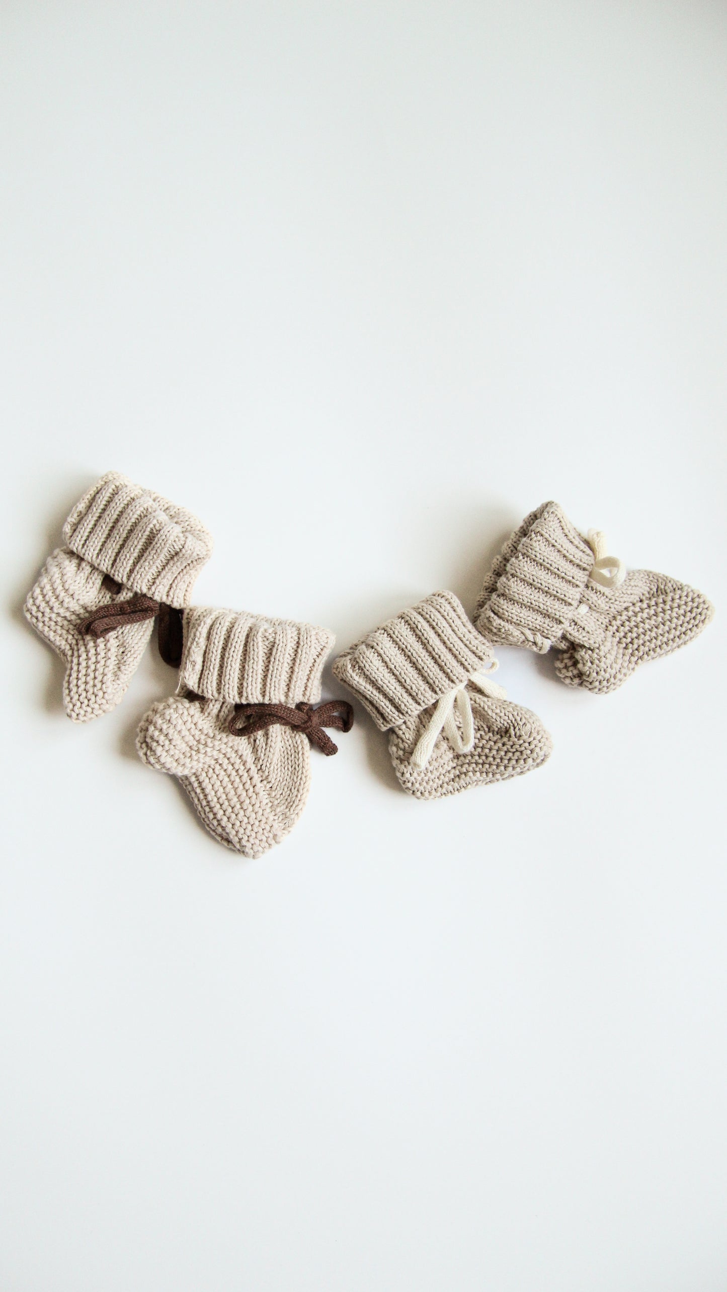 Knitted Booties | Oat~Natural White