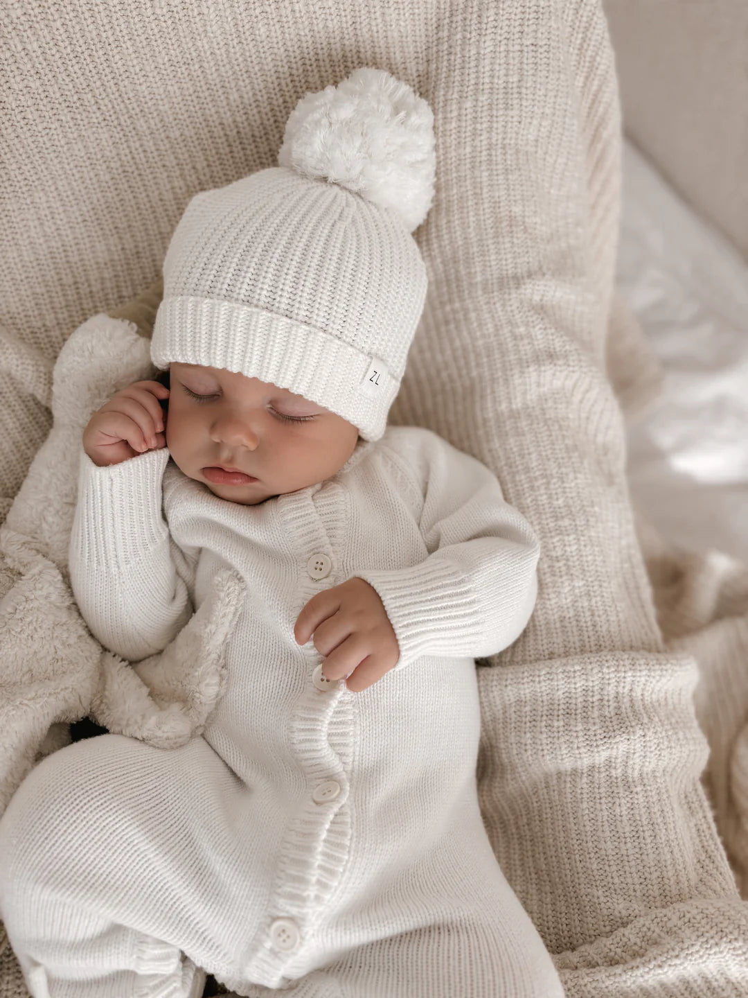 CLASSIC KNIT ROMPER MILK Snow White Mini