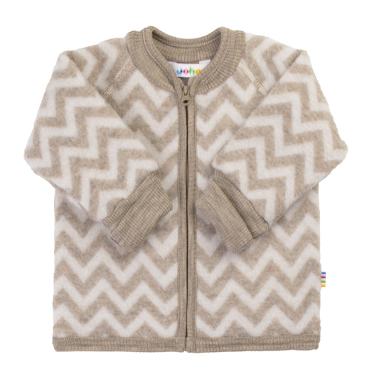 Joha Jacke Merinowoll-Fleece mit Reißverschluss | Beige