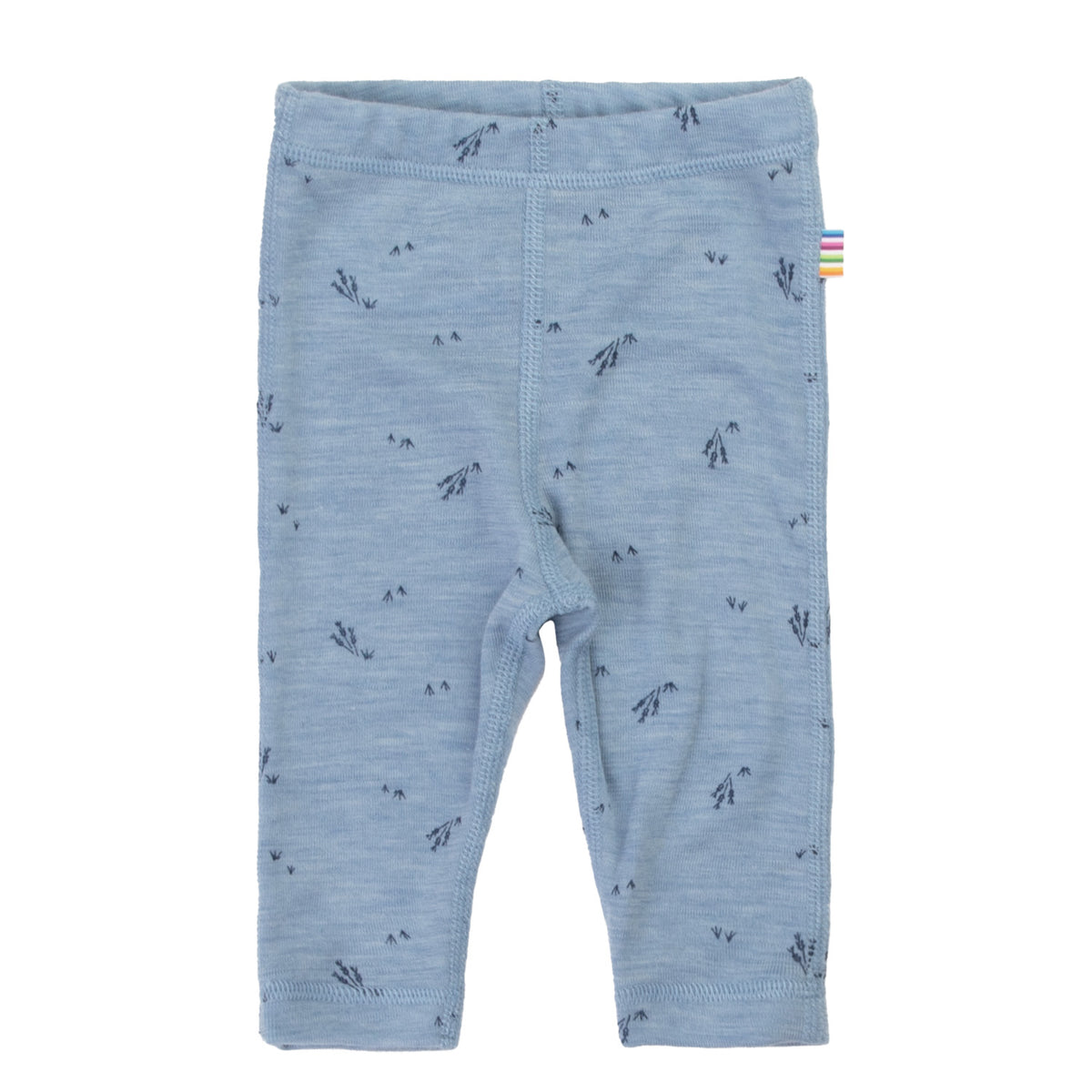 Joha Leggings Merinowolle | Blau Melange m. Naturmuster