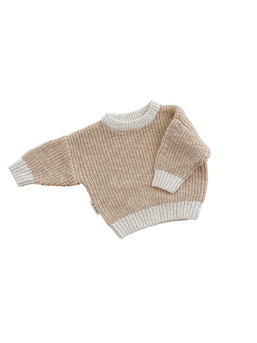 Kids Knit Pullover | 'Two Tone Wheat"