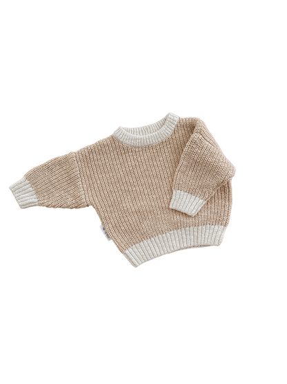 Kids Knit Pullover | 'Two Tone Wheat"