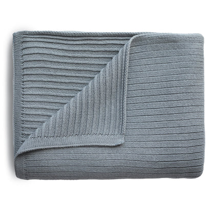 Baby Strickdecke Ribbed Blanket | Smoke