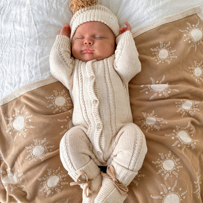 Classic Knit Romper | Biscotti Fleck