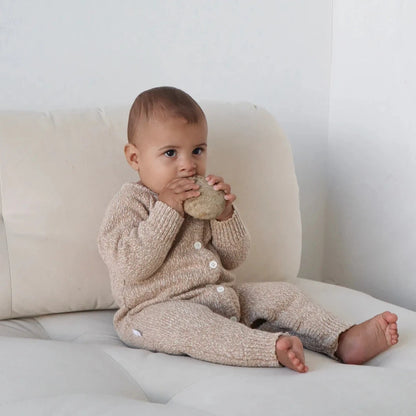 Classic Knit Romper  | Almond
