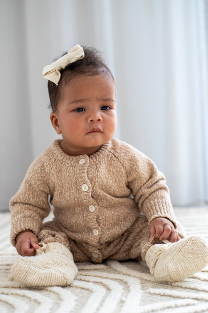 Classic Knit Romper  | Almond