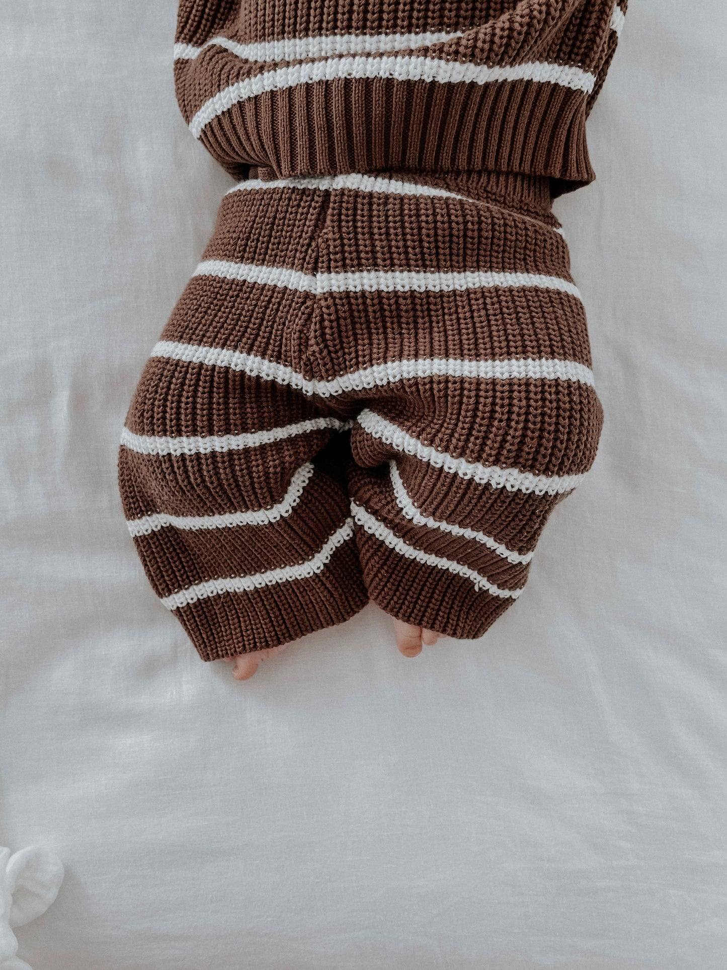 Cropped Knit Pants | 'Chocolate Stripe'