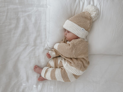 KNIT BEANIE | "Two Tone Wheat"