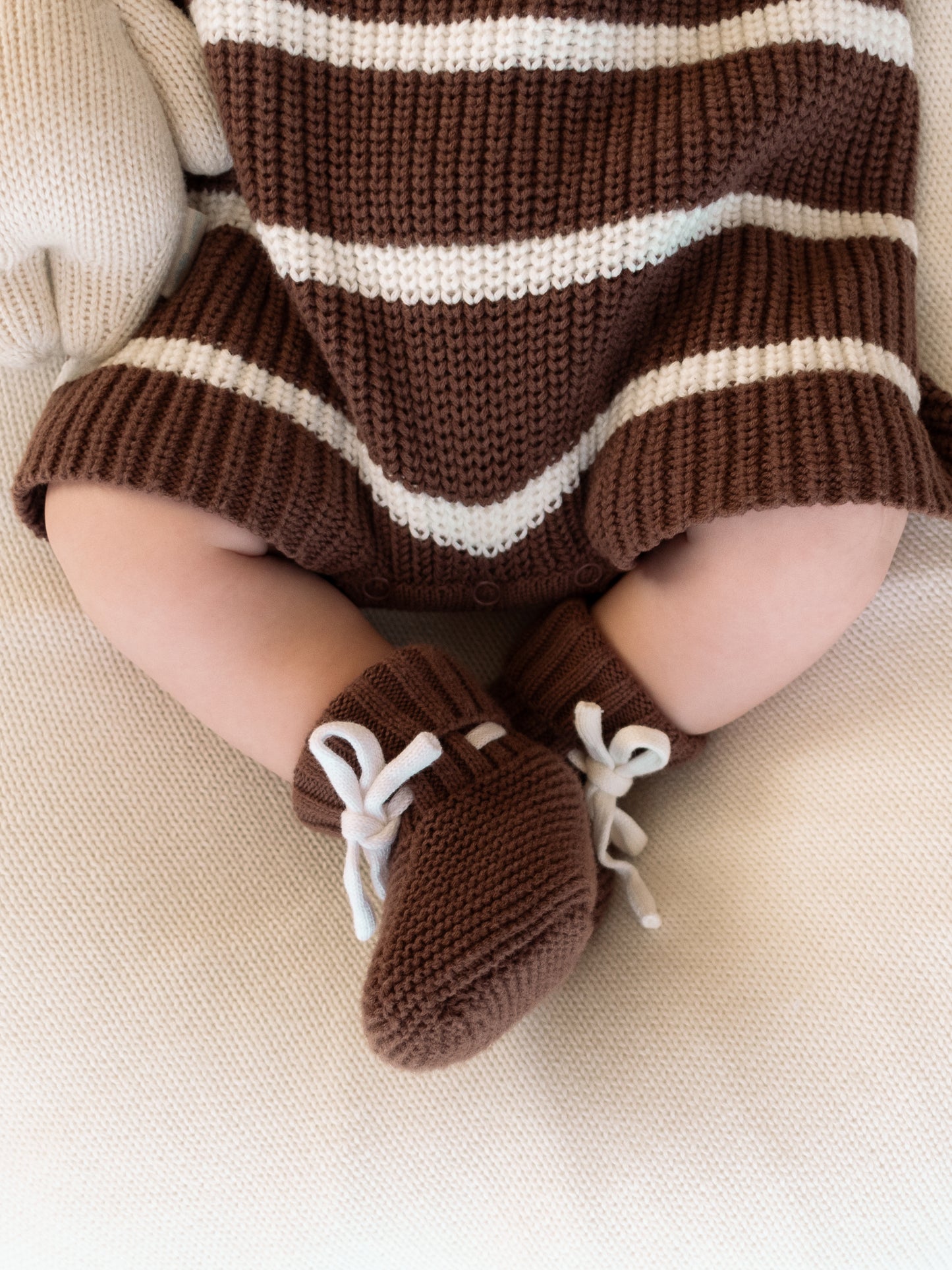 Long Sleeve Playsuit | 'Chocolate Stripe'