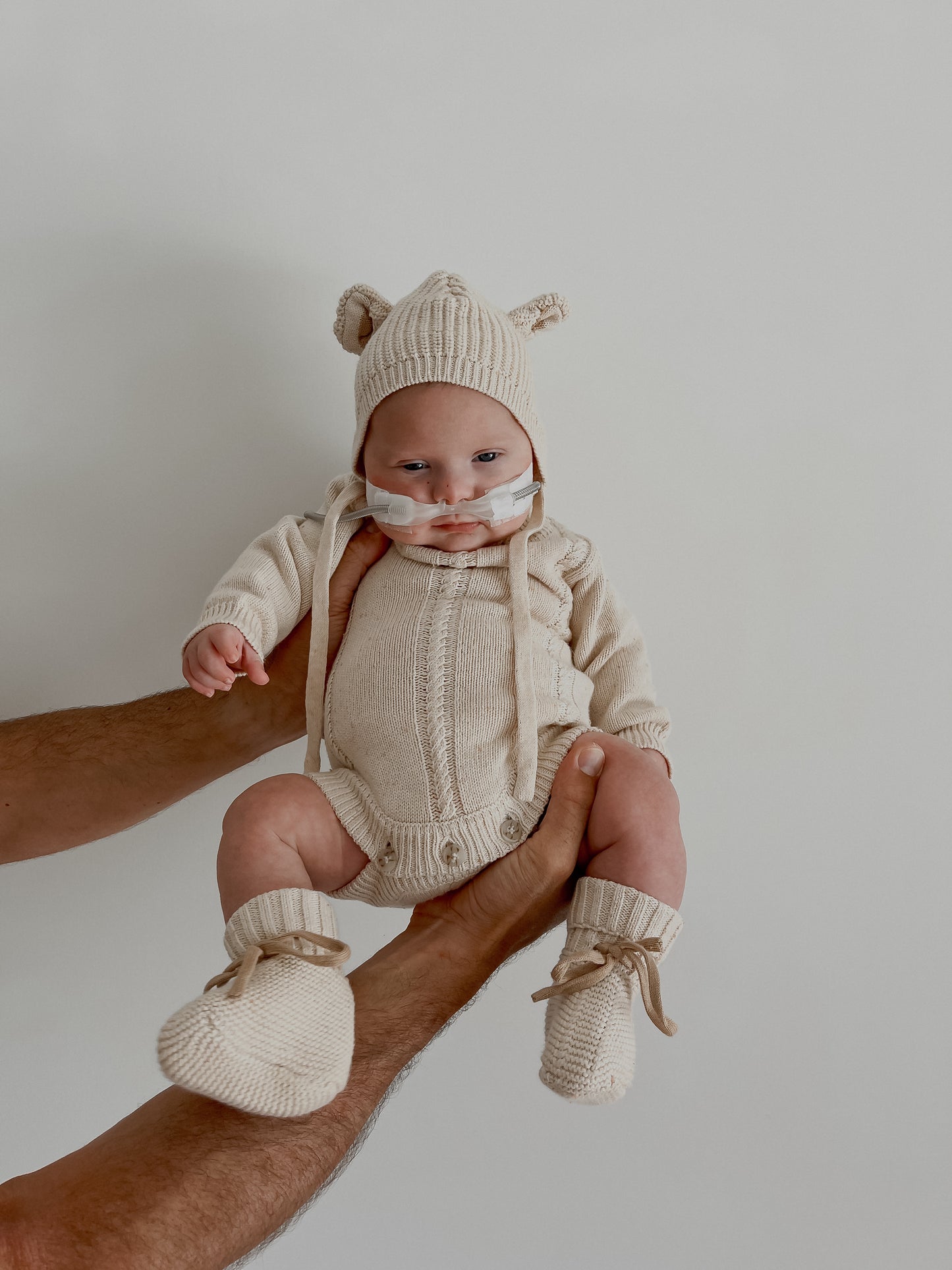 KNIT BONNET BEAR | Biscotti Fleck
