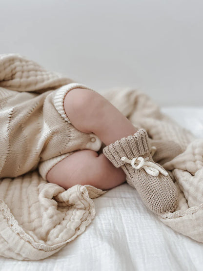 Knitted Booties | Oat~Natural White