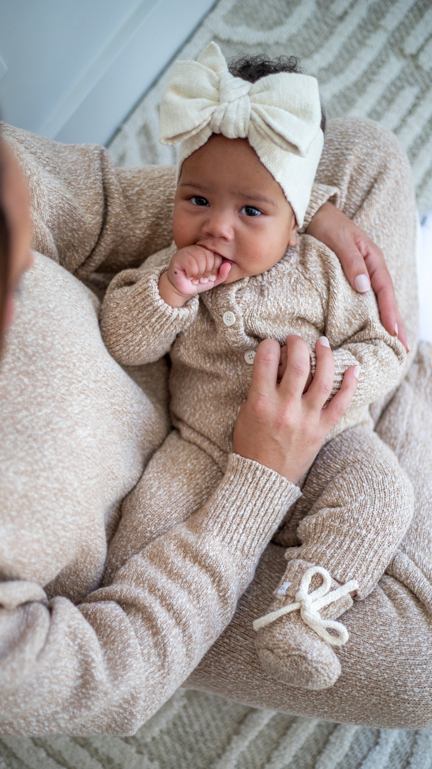 Classic Knit Romper  | Almond