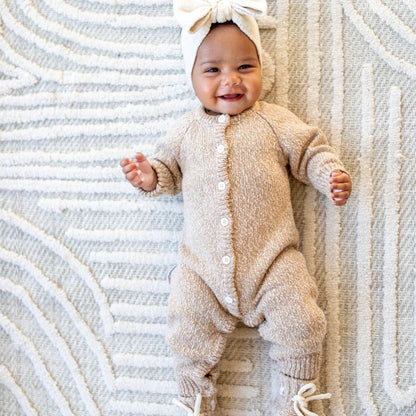 Classic Knit Romper  | Almond