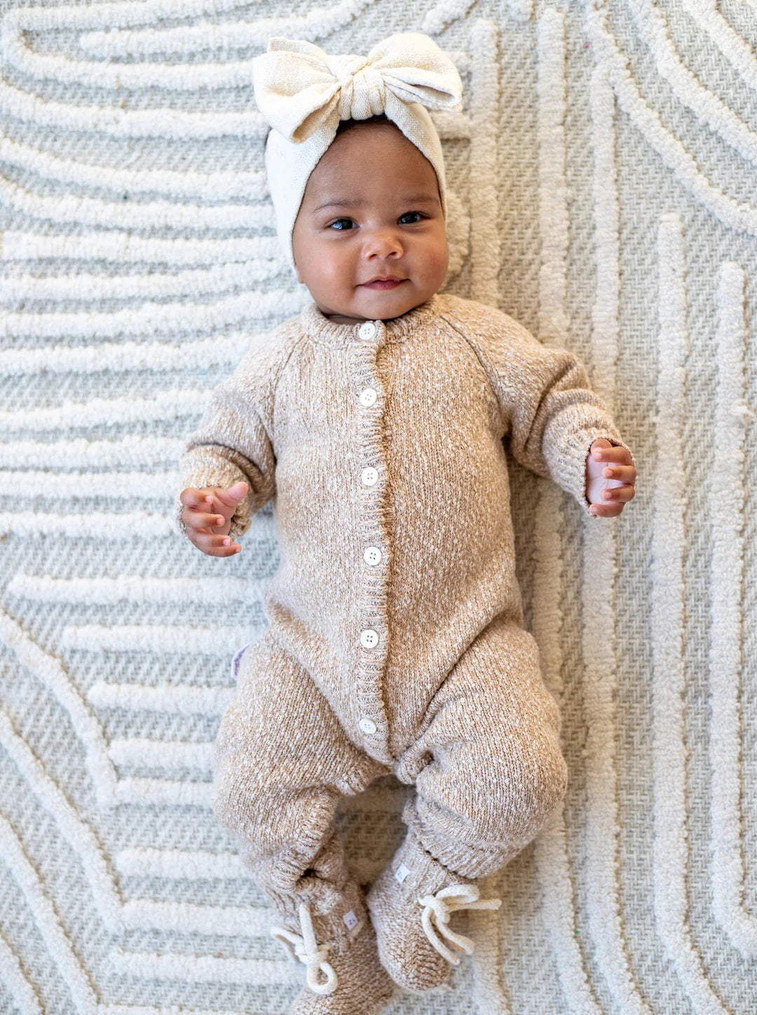 Classic Knit Romper  | Almond