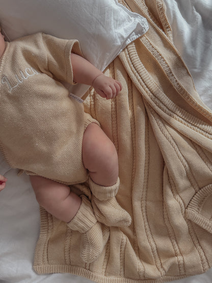 Knit Blanket | Sand Fleck