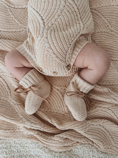 KNIT BOOTIES | Strickschuhe "Biscotti Fleck"