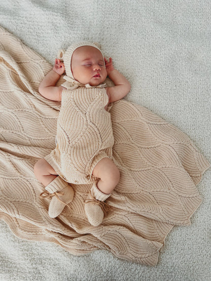 KNIT ROMPER | BISCOTTI FLECK