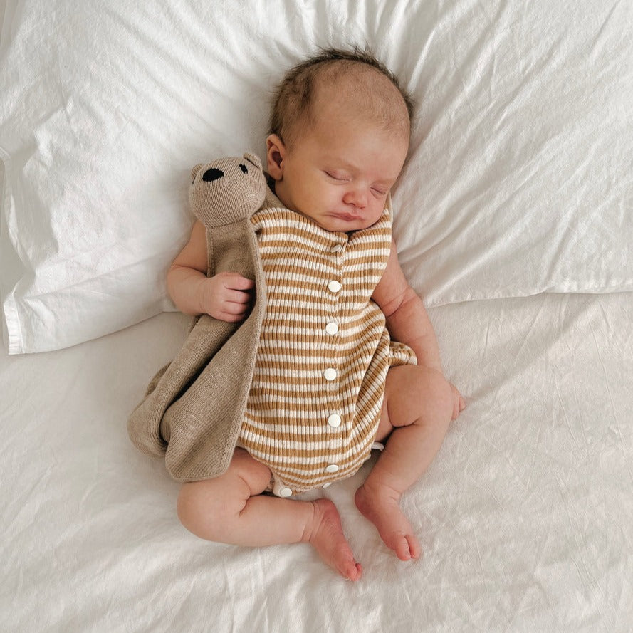 Bubble Knit Romper | Golden Stripes