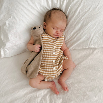Bubble Knit Romper | Golden Stripes